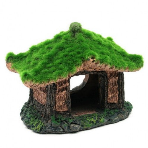 Ancient House with Moss Aquarium Decor