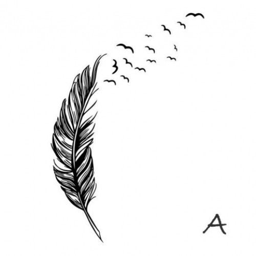 Left Right Flying Feather Wall Stickers